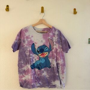 Disney Tie-Dye Stitch T-Shirt - Purple and Blue